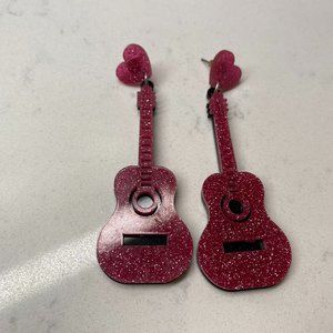 Pink heart earrings
